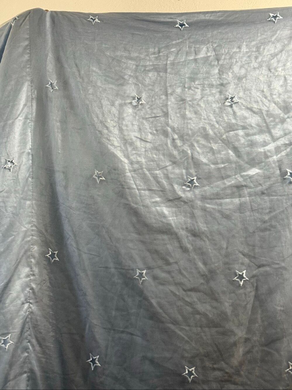 Y2K Seventeen twin Size Blue stars  Satin Bedding Bedspread comforter